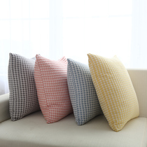 Waffle simple cotton cushion cover Pillow sofa cushion core 45*45 hipster literature and art waist pillow