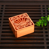  Retro indoor hollow sandalwood box aromatherapy box plate incense burner creative portable incense box household reverse flow incense box