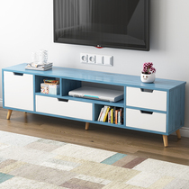 Nordic TV Cabinet Tea Table Combo Small Family Home Living Room Light Lavish Modern Minima Cabinet Telescopic TV Cabinet