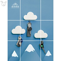Porch door shoe cabinet hanging key adhesive hook creative non-perforated strong wall wall magnetic magnet decorative buckle storage