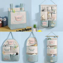 Bedside storage hanging bag Fabric mobile phone storage storage bag Hanging bag Wall hanging door small bag hanging wall