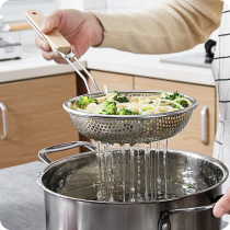 Stainless steel fishing dumplings facial colander household large filter kitchen fried leaky mesh sieve fence