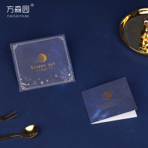 Fang Senyuan Exquisite holiday starry sky constellation Creative birthday thank you blessing small card envelope pink paper greeting card