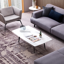 Totoro Xiansen Nordic light luxury marble small coffee table Simple modern living room household creative round rock board side table