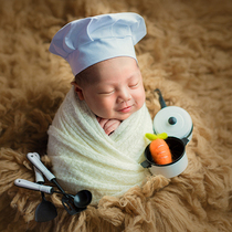 Baby photo props Creative simulation bread Newborn photography props Toy baby shooting Chef hat wrapped cloth