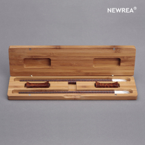 NEWREA new sharp A class serpentine wood chopsticks inlaid with S999 silver for private collections Foreign gifts Original model