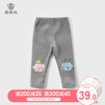Circle sugar Childrens clothing Girls Leggings Childrens velvet pants Baby winter knitted pants Little girl thickened pants