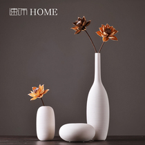 Modern simple white ceramic vase ornaments Nordic dining table TV cabinet decorations Living room flower arrangement Dried flower vase