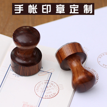 WEEK BAR Round Wood Wood Wood rosewood handle seal natural log stamp custom postmark