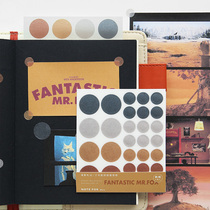 Pure color fresh dots and paper stickers retro translucent circle circle stickers office key mark stickers