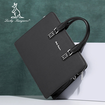 Lucky Kangaroo mens bag Business bag horizontal handbag Mens leather bag Boutique briefcase Shoulder bag