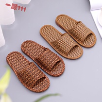 Household sandals and slippers women do not burn feet in summer bamboo and rattan slippers indoor home for middle-aged and elderly non-slip rattan slippers men
