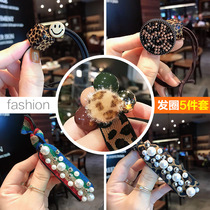 Korean leather band female tie head net red ins head rope Korean version tied hair hair rope holster Sen female hair ring headdress