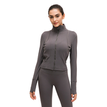 Autumn Winter New Yoga Jacket Women Neckline Zip Movement Jacket Sashimi Cardiovert Jacket Running Fitness Long Sleeves