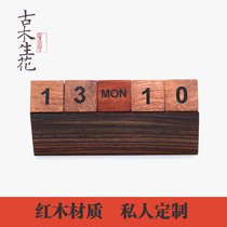 Creative manual wood calendar ornament wooden million year date card 2020 personality flip calendar desktop ornament