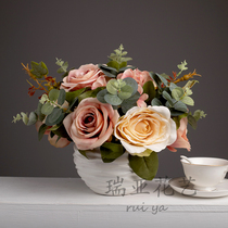 Fresh and emulated flower decoration swinging piece Fake Flower Indoor Living Room TV Cabinet Table Silk Flower Floral Suit Hyun Guan Furnishing