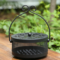 Creative large size mosquito coil rack Mosquito coil tray Mosquito coil box with lid fireproof household indoor mosquito coil stove tray incense burner