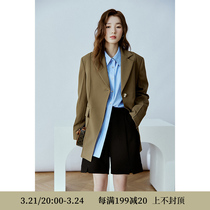 Deer and flying bird extremely simple wind back open slit design One-grain button suit (mouthpiece of cream) 4160