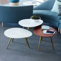 Nordic ins wind minimalist living-room small family-style minimalist metal marble oval creative tea table composition