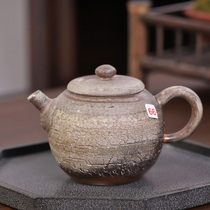 (Solitary Taster) Artisanal Wood Burning Pot 66 Ceramics Natural Downy Grey Filter Small Teapot Single Pot Kung Fu Tea Furniture