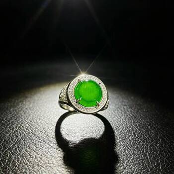 Natural grade a jade full green ring