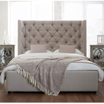 JSM American pastoral modern cloth bed soft bag double bed model room personality high back bed 1 51 8 meters wedding bed