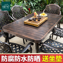 Outdoor Table And Chairs Patio Outdoor Open-air Balcony Casual Aluminum Alloy Garden Villa waterproof sunscreen Cast aluminium table and chairs