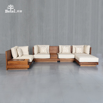 (Betel nut furniture) new Chinese style solid wood frame sofa combination large apartment living room Villa corner V061