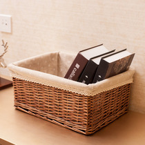 Willow storage box storage basket rattan storage box woven basket desktop storage box fabric basket