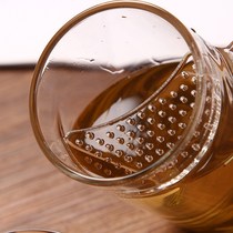 Heat-resistant glass teacup with leaky green teacup with lid thickened tea cup office flower tea filter Crescent Crescent Cup