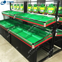 Liyu supermarket shopping mall vegetable and fruit store shelf double-layer fruit and vegetable shelf with door detachable rack Shanghai direct sales