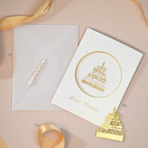 (Can be lettered)Creative birthday card bookmark greeting card High-end three-dimensional greeting card Staff birthday card DIY birthday card custom custom