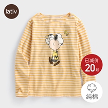 Latvi Makoto Snoopy Loose Edition Long Sleeve T-Shirt Pure Co-brand IP Autumn Womenswear