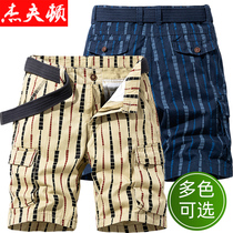 Summer thin cotton multi-pocket tooling shorts mens five-six pants loose straight mens casual middle pants