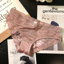 Bright color mesh yarn transparent No-scratches underpants female lace slim fit ladies underpants lady low waist seductive fire hot pants