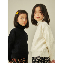 Pear small leisure children 2021 autumn and winter new foreign atmosphere tide boys and girls with base knitted sweater solid color wild sweater