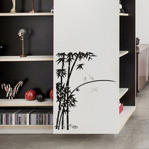 Water moon mirror flower wall sticker painting living room background wallpaper decoration Chinese style plant landscape painting bamboo bamboo forest