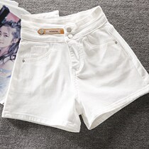 White Denim Shorts Women Loose Summer New 2022 Fashion High waist 100 hitch A word for casual hot pants