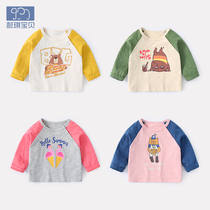 Baby Spring Loaded pure cotton newborn T-shirt Long sleeves female child Compassionate Child Blouse Spring Autumn 1 Male Baby Beat