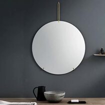 Nordic Wall-mounted Bathroom Mirror Ins Round Mirror Folk Accommodation Toilet Dressings Makeup Hanging Mirror Bathroom Decoration Mirror