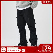 FPA(VENGETICE) wrinkled micro-zipper pocket overalls Guochao brand street hip-hop casual pants men