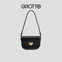 GROTTO 1966s series commute simple Italian cowhide shoulder slanting shoulder bag