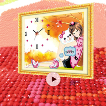 Wall clock 5D Crystal Diamond painting full of diamond masonry living room point stick drill cross stitch clock New bedroom restaurant