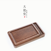 Big porcelain hall chicken wing Wood tea tray large drainage kung fu tea set tea table whole solid wood home office Tea Sea