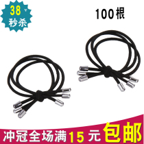 Korean three-in-one knotted hair cord black nylon Hairband headdress DIY accessories three-strand gray tube rubber band hair rope
