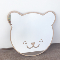 ins wall decoration mirror Acrylic mirror shooting props Preschool education places childrens mirror Solid wood cartoon bath room mirror