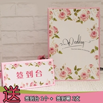 Flamingo forest theme wedding creative pink rose signature book Personalized gift book Wedding sign-in book