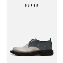 Vegetarian SUREN retro lace-up leather shoes mens leather British business casual shoes first layer cowhide 112