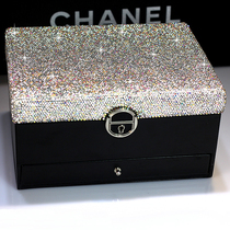 Creative crystal diamond-studded jewelry box sticking diamond jewelry storage box high-grade European desktop jewelry jewelry box