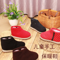 Winter childrens handmade cotton shoes foam bottom warm shoes for men and women Children Baby Cotton slippers with velvet thick bottom non-slip cute